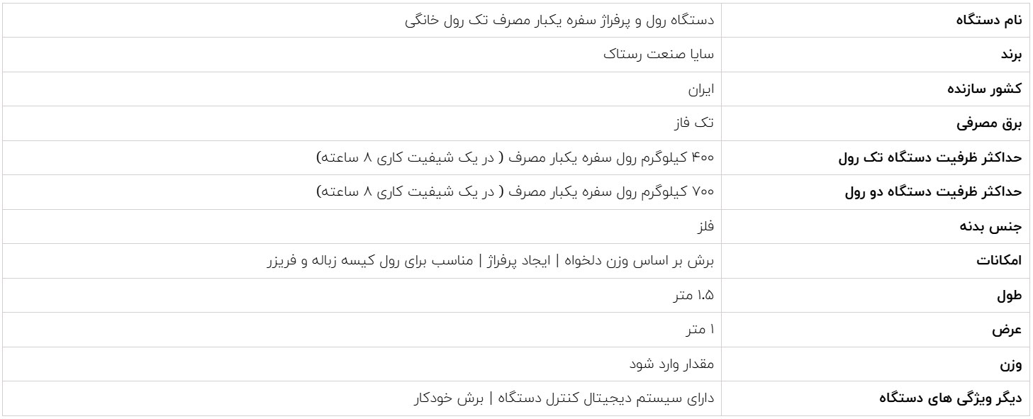 دستگاه سفره یکبارمصرف