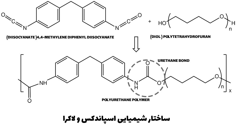 ساختار شیمیایی نخ اسپاندکس و لاکرا پلی یورتان