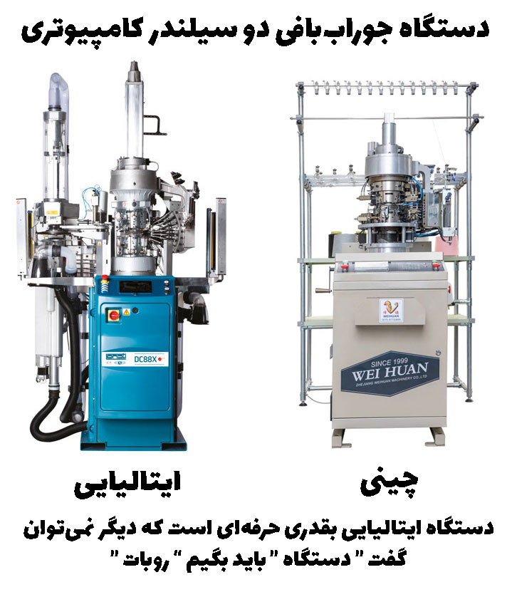 دستگاه جوراب بافی دو سیلندر کامپیوتری