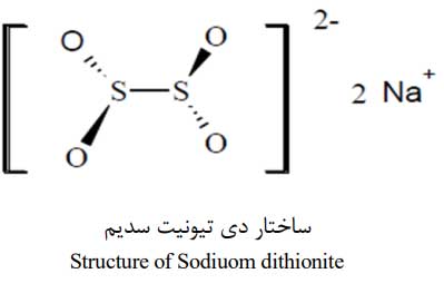ساختار شیمیایی دی تیونیت سدیم برای شستشو احیایی پلی استر بعد از رنگرزی